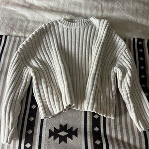 Cozy White Ribbed Sweater